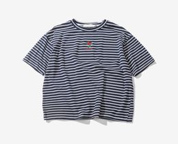 Rose Embroidery Striped Mens Tshirt Short Sleeve Summer Histreet Oversized Hip Hop Tshirt Cotton Tee Shirts 2 Colors5394249