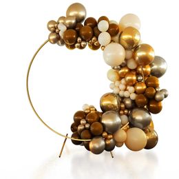 Metal Circle Stand Wedding Arche Round Balloon Arch Flower Gold Background Arch DIY Frame Birthday Party Baby Shower Decorati 240509