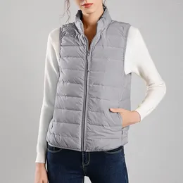 Women's Vests Vest Sleeveless Jacket Coat Casual Autumn Warm Cardigan Zipper Plush Solid Versatile With Pockets