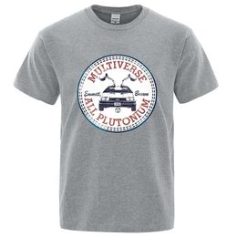 Men's T-Shirts 2024 Back To The FutureMultiverse Full Plutonium Print Mens Vintage Movie Fashion Cotton Spring/Summer 100% Cotton J240515