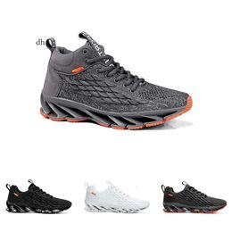 Discount Non-Brand Running Shoes For Men Triple Black White High Top Grey Fashion Blade Personality Shoe Mens Trainers Outdoor Sports Sneakers 7C