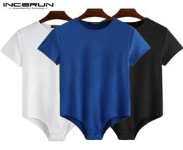 Men Fashion Bodysuit T Shirts Sexy Leisure Short Sleeve O Neck Fitness Tshirt Men Solid Colour Comfortable Underwear 5XL INCERUN16442455