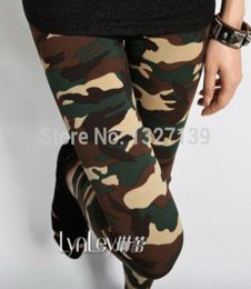Womens Sexy Leggings Army Green Camouflage Printed Elastic Slim Pants Trousers 3918192