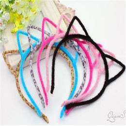 Plush Cat's ears (Steamed cat-ear shaped bread) Hair Band Gift Thin Head Band Harajuku Small Devil Cat Pressed Hair Accessory Hair Card AB324