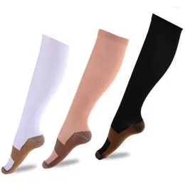 Men's Socks Men Copper Fibre Long Tube Knee High Compression Nylon Pressure Outdoor Sports Stockings