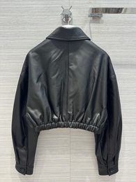 Women's Jackets 2024 Black Baseball Jacket Autumn Winter Fashion Casual Sexy Leather
