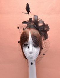 Feather Fascinator Hair Accessories Bridal Birdcage Veil Hat Wedding Hats And Fascinators Cheap Feminino Cabelo 4 Colors4893033