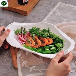 Plates Pure Cabbage Dish Domestic Creative Personality Shaped Ceramic Tableware Dinner Soup Deep Plate