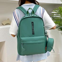 Backpack Fashion Girl College School Bag Letter Printed Women Striped Book Packbags For Teenage Travel Shoulder Rucksack