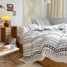 Bedding Sets Bohemia Style Bed Linen Set Tassel Decor Home Cover Full Quilt Duvet Double Sheets Comforter