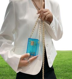 Evening Bags European And American Transparent 2022 Trendy Fashion Handbags High Quality Allmatch Mini Pearl Chain Messenger BagE8476335