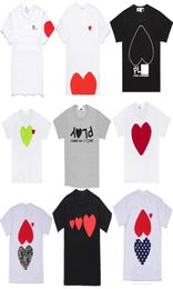 Designer Mens Play T Shirt White Eyes Big Red Peach Heart Embroidery Printed Shirt Commes Casual Fashion Women Shirts High Quanlit2835612