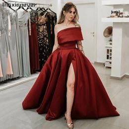 Party Dresses Maxianever Elegant One Shoulder Simple Prom Gown Solid Colour A-line Sexy Backless Vintage Evening Vestidos De Gala