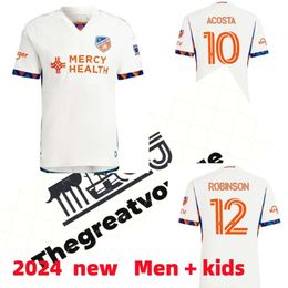 2024 FC Cincinnati Soccer Jerseys Kids Kit Man 24/25 Football Shirt Home Blue Away White BOUPENDZA ACOSTA ROBINSON MIAZGA BARREAL Goalkeeper