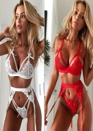 AprilGrass Sexy Lace Bra and Panty Set Women Garters Push Up Lingerie Bralette Thong Panties Gstring Underwear Wire Bra Br9140971