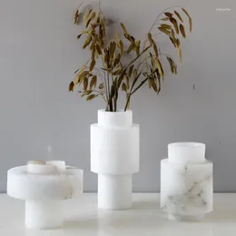 Vases Modern And Minimalist High-end Natural Marble Vase Decoration Creative El Living Room Floral Ornaments
