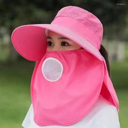 Berets Face And Neck UV Protection Hat Summer Outdoor Fishing Hunting Hiking Protective Cover Ear Flap Women Sunscreen Cap