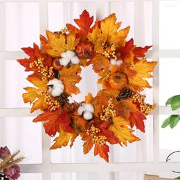 Decorative Flowers Halloween Thanksgiving Decoration Wall Wreath With Light Home Garland Pumpkin House Decorations