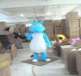 2018 High quality Blue The Dinosaur Dragon Mascot Costume For Adults Christmas Halloween Outfit Fancy Dress Suit Drop Ship7550651