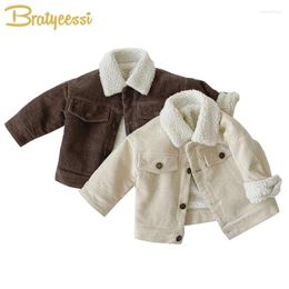 Jackets Kids Winter For Boys Girls Lamb Wool Corduroy Children Outwear Clothing Korean Fall Baby Girl Boy Clothes Coat 1-4Y