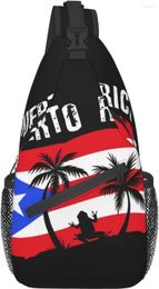 Backpack Puerto Rico Rican Flag Sling Bag Crossbody Shoulder For Travel Hiking Cycling Camping Work