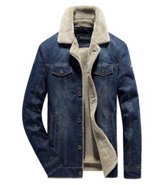 Ebaihui New Winter Men Denim Jacket Mens Fashion Casual Jeans Jackets Man Warm Thick Denim Coat Male Fur Collar Bomber Coats Outer5133584