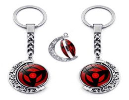 Sharingan Eye Keychain Accessories 360 Degree Rotating Moon Pendant Uchiha Sasuke Kakashi Anime Keychains Charms Metal Key Ring G16828555