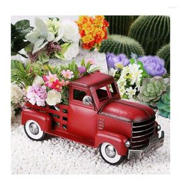 Garden Decorations Vintage Truck Decoration Car Gift Metal Cars Wine Racks Home Backyard Table And Tabletop Storage