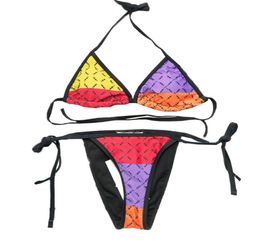 Classic Patchwork Swimwear for Women Swimming Clothing Fashion Letters Print Bikini Set Summer Brand Two Piece Swimsuits Bathing S2689168