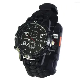 Wristwatches Survival Watch Camping Tools Hiking Equipment Sturdy Shell Multipurpose