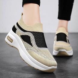 Casual Shoes 2024 Platform For Women Mesh Breathable Wedges Sneakers Height Increasing Female Walking Footwear Tenis Feminino