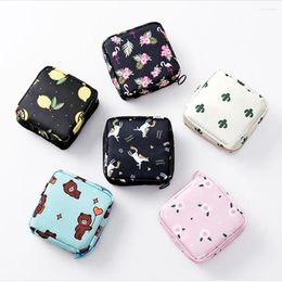 Storage Bags Cute Girl Sanitary Napkin Bag Portable Makeup Lipstick Key Earphone Data Cables Travel Organizer