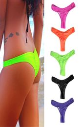 2019 Sexy Brazilian Mini Thong V Shape GString Bikini Beach Underwear Swimwear 5 Colors Thong for Choice8642861