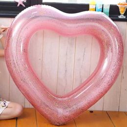 Sand Play Water Fun Inflatable swimming pool ring heart-shaped swimming pool floating lounge tube Q240517