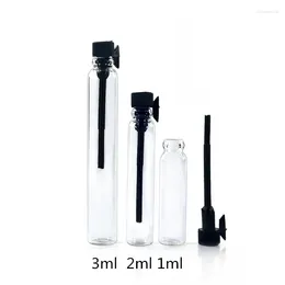 Storage Bottles 100pcs/lot 1ml 2ML 3ml Crystal Refillable Bottle Small Perfume Tra Sample Vials Empty