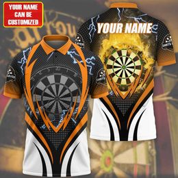 Men's T-Shirts Interesting 3D Darts Customized Printed Mens Polo T-shirt Fashion Polo Collar Short Sleeve Top Summer Trend Retro Clothing Extra Large T-shirt Q240517