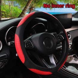 Steering Wheel Covers 1 3D Stereo Woven Leather Comfort Automotive Supplies Cover Without Inner Ring Fits 14.5-15 Inches
