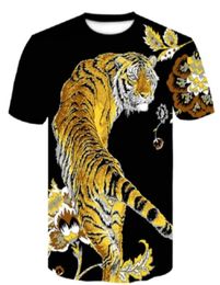 Tiger T Shirt Men Anime China 3d Print Tshirt Hip Hop Tee Cool Mens Clothing Summer Big Size Top7998269