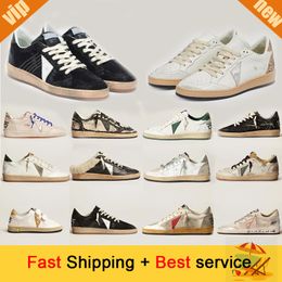 Italy Brand Designer Casual Shoes Low Golden Womens Mens Suede Flat Platform Leather Dirty Outdoor Sports Sneakers sport dirty 35-46 trendy fashion vintage
