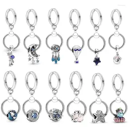 Keychains 100 Styles Silver Colour Exquisite Charm For Women Handbag Car Ornaments Accessories Brand Key Rings Party Gift Jewellery