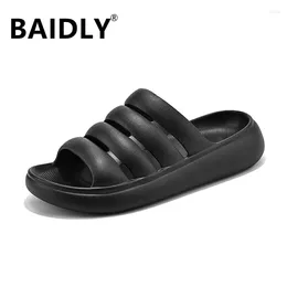 Slippers Men Beach Thick Platform Summer Massage Sandals Man Soft Flip Flop Bathroom Anti-slip Shoes Casual