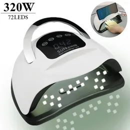 Nail Dryers 320W 72 LEDs Dryer Machine With Phone Holder UV LED Lamp For Nails Gel Polish Curing Professiona LCD Display