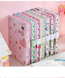 Fruit Print Notebook Planner Magnetic Buckle PU Yearly Agenda Color Illustration Daily Plan Kawaii Stationery