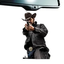 Decorative Figurines Cowboy Car Rearview Mirror Pendant Decor Auto Interior Ornament Decoration 2D Acrylic