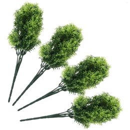 Decorative Flowers 4 Pcs Simulation Stem Fake Plants Delicate Plastic Office Faux Vase Small Artificial