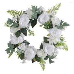 Decorative Flowers Useful Door Wreath Plastic Artificial Garland Realistic Floral Flower