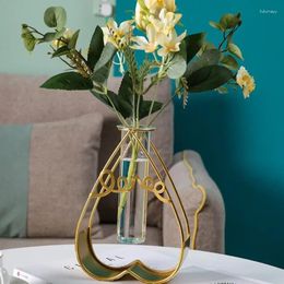Vases 2024 Modern Vase Decoration Light Luxury Home Living Room Bedroom Dining Metal Test Tube Hydroponic