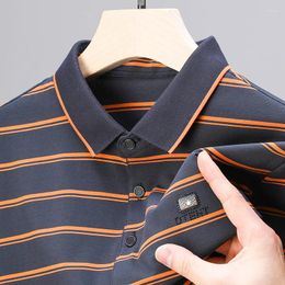 Men's Polos Brand Short Sleeve POLO Shirt Summer Fashion Exquisite Little Bee Diamond Printed Striped Top Breathable Cotton T-shirt