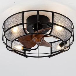 American Retro Fan Lights Dining Room With Ceiling Lamp Bedroom Study Iron CeilingLlights Fans