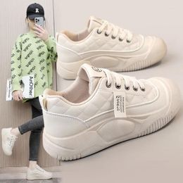 Casual Shoes 2024 Spring/Summer Board Simplified Round Toe Thick Sole Heightened Little White Korean Edition